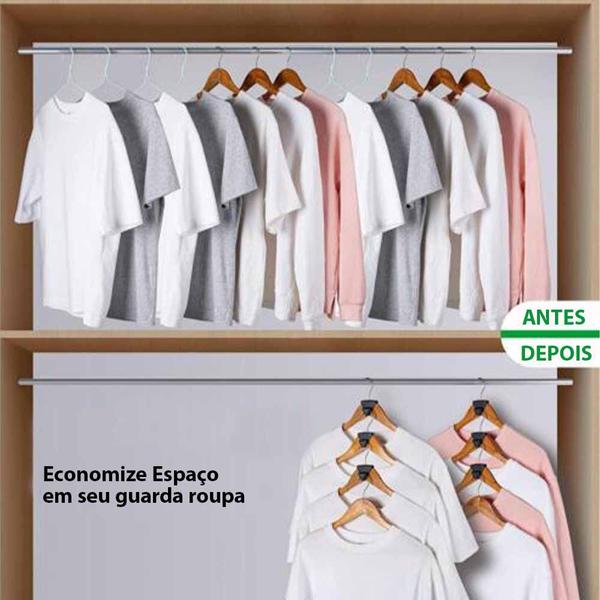 Imagem de Organizador Separador De Cabide Duplo 12 Peças Gancho Extensor Guarda Roupa Blusa Camisa Acessorio Bolsa Camiseta Organizaçao Arara Cabideiro Resisten