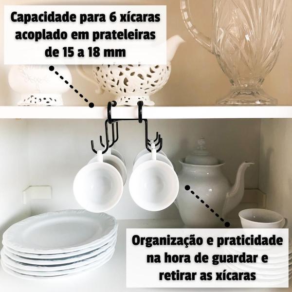 Imagem de Organizador Suporte Cozinha Armário Prateleira Kit 3 Peças