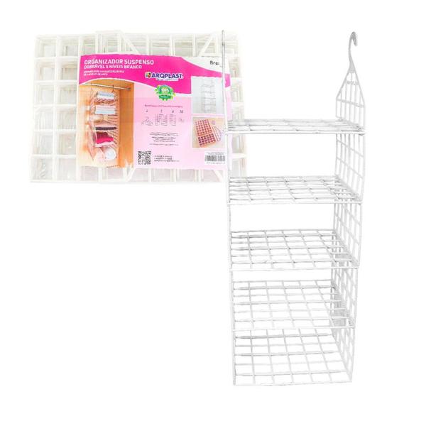 Organizador Suspenso Dobrável de 5 Níveis - Branco - ArqPlast Imagem de Organizador Suspenso Dobrável de 5 Níveis - Branco