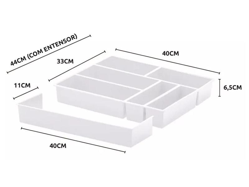 Imagem de Organizador Talheres Extensível Divisor Gaveta Utensílios