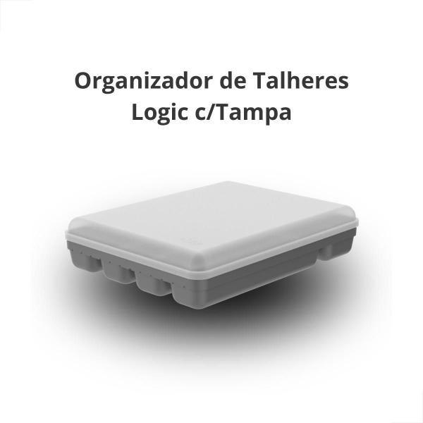 Imagem de Organizador Talheres Logic com Tampa 5 compartimentos Chumbo