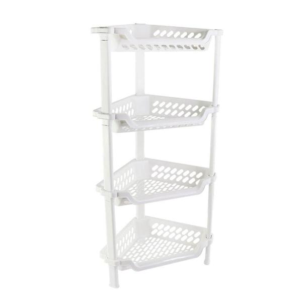 Imagem de Organizador Vertical Branco Triangular De Canto 04 Andares