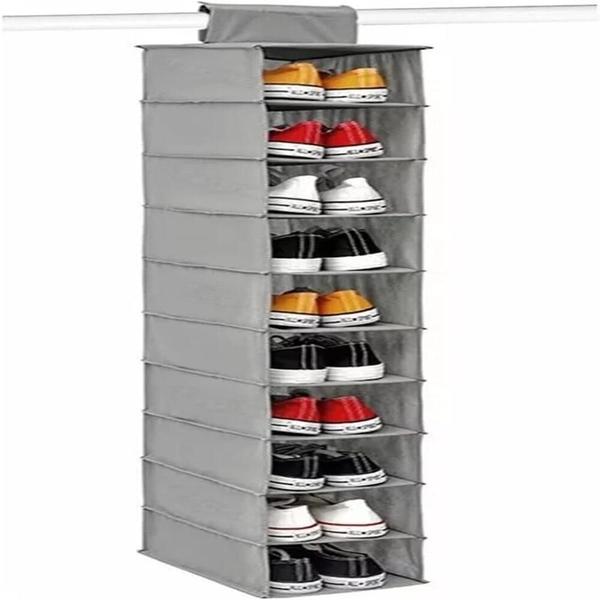 Imagem de Organizador vertical multiuso com 10 divisorias para sapatos