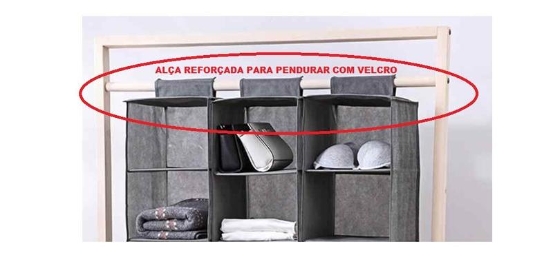 Imagem de Organizador Vertical Tnt Para Closet E Guarda Roupas 3 nicho