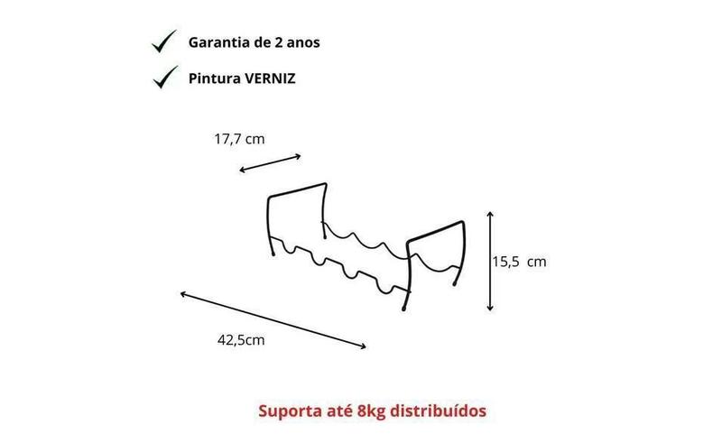 Imagem de Organizador Vinhos Empilhável Bel - 8kg - Aço - Preto