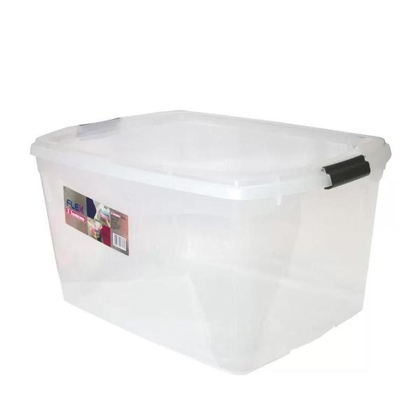 Imagem de Organizadora Plástica Transparente 68L Sanremo Flex Kit 3Un