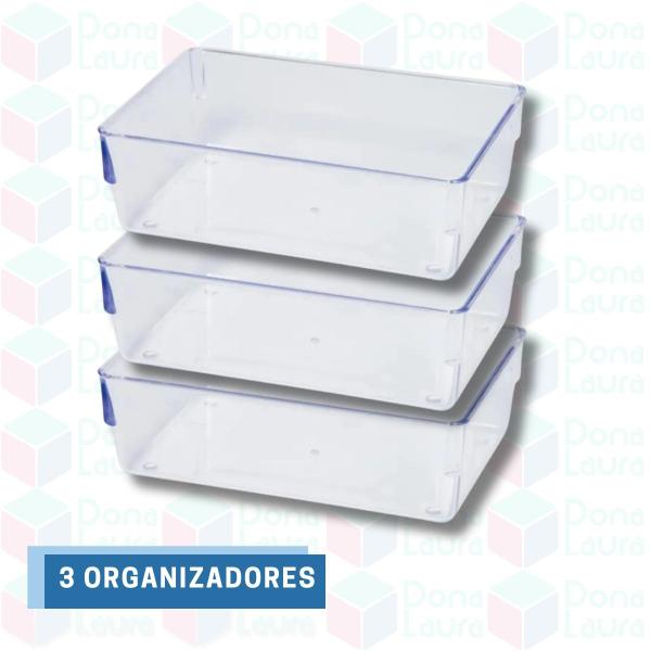 Imagem de Organizadores Empilhável Transparente Cozinha Armário 3 Uni