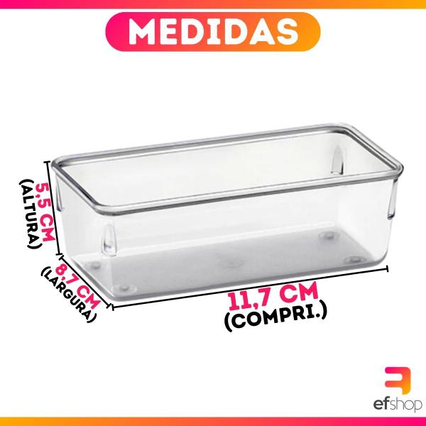 Imagem de Organizadores Kit 6 Multiuso Modular Gavetas Acrílico Pequeno Cristal