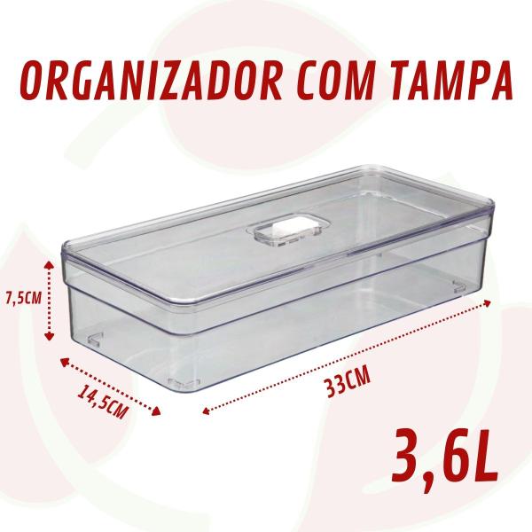 Imagem de Organizadores Retangular C/ Cesta Transparente Acrilico - 5 UN