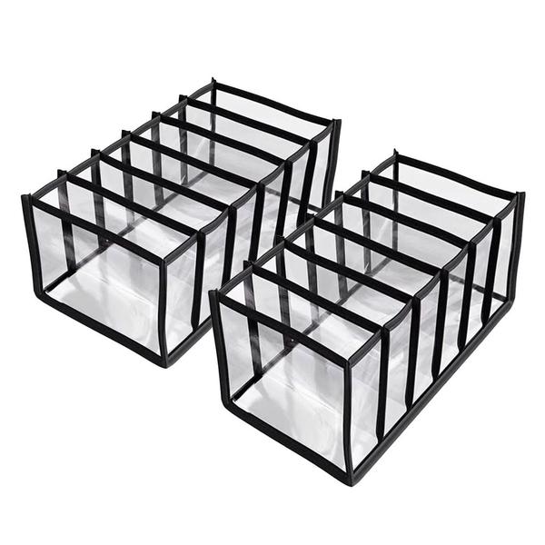 Imagem de Organizadores Transparentes Com 6 Divisórias Para Closet 2 Unidades