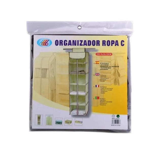 Imagem de Organizadr sapateira dobravel anti poeira grande flexivel com ziper vertical 6 divisorias cabideiro de porta guarda roup