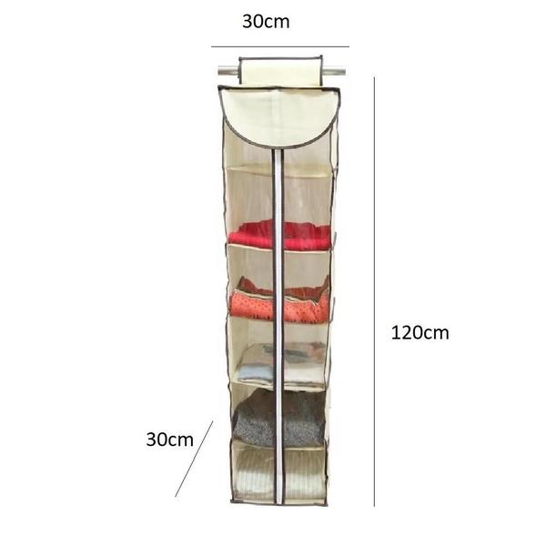 Imagem de Organizadr sapateira dobravel anti poeira grande flexivel com ziper vertical 6 divisorias cabideiro de porta guarda roup