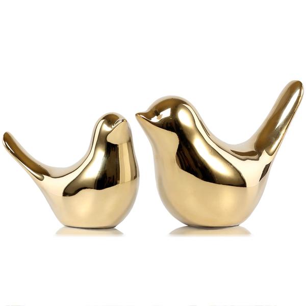 Imagem de Ornamentos decorativos FANTESTICRYAN Small Birds Statues Gold