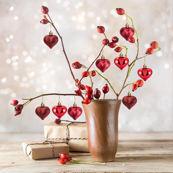 Imagem de Ornamentos Iceyyyy Valentine's Day Heart 60 unidades de plástico vermelho