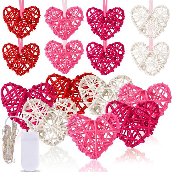 Imagem de Ornamentos pendurados NOVWANG Heart Rattan Balls Dia dos Namorados