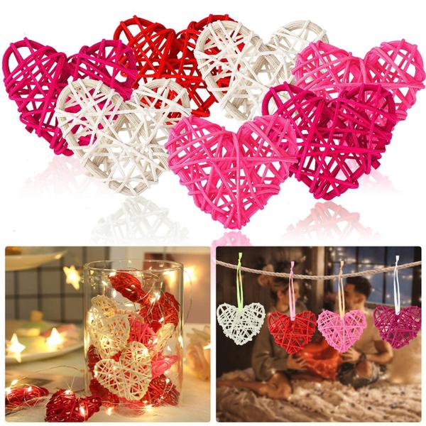 Imagem de Ornamentos pendurados NOVWANG Heart Rattan Balls Dia dos Namorados