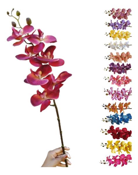 Imagem de Orquídea Arranjo Artificial Flor Toque Real Haste 7 Flores