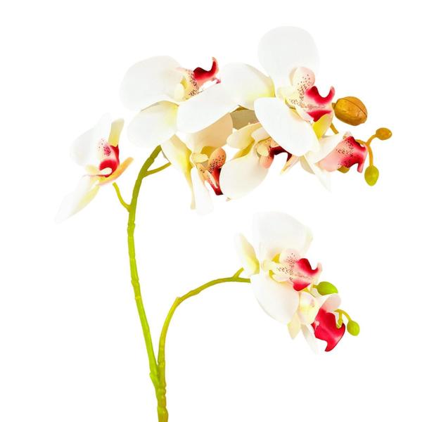Imagem de Orquídea Branca E Vermelha 3D 68X13Cm Planta Artificial