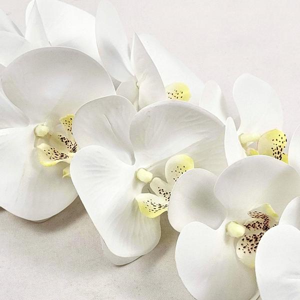 Imagem de Orquídea Branca Phalaenopsis Artificial 97X17Cm Toque Real