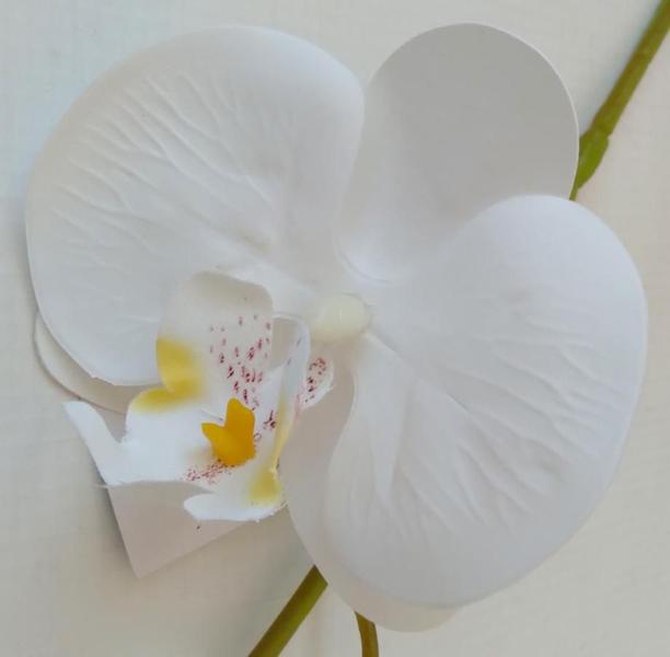 Imagem de Orquídea Phalaenopsis Artificial 78X14 Cm Branco Com Amarelo