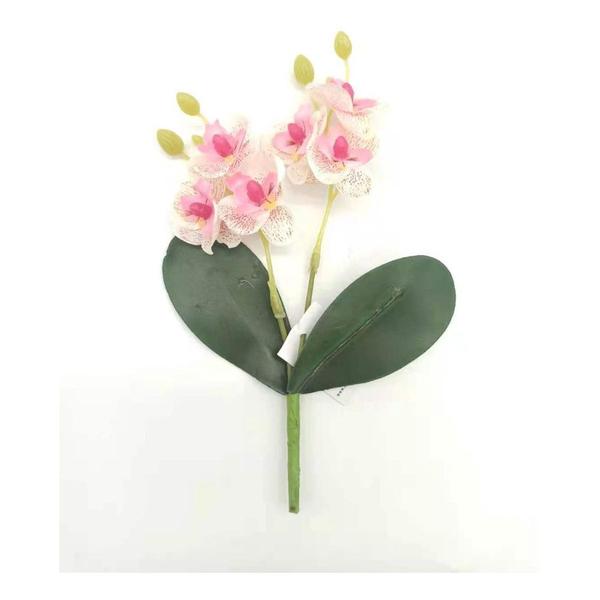 Imagem de Orquídeas Artificial Flor Galho Com 6 Flores E 2 Folhas Para Arranjos Pequenos De Decoração *vaso não incluso*