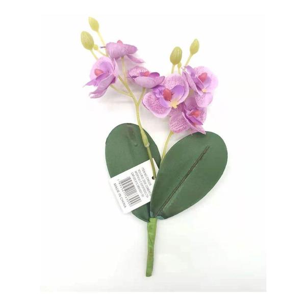 Imagem de Orquídeas Artificial Flor Galho Com 6 Flores E 2 Folhas Para Arranjos Pequenos De Decoração *vaso não incluso*