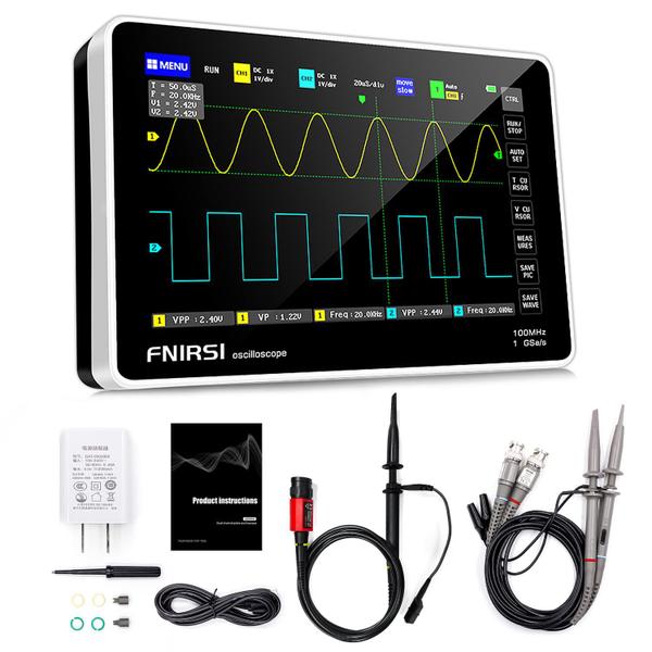 Imagem de Osciloscópio Digital 100Mhz 2 Ch Fnirsi 1013d Profissional