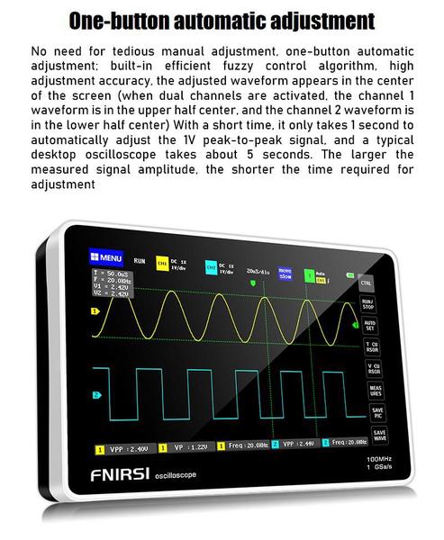 Imagem de Osciloscópio Digital 100Mhz 2 Ch Fnirsi 1013d Profissional