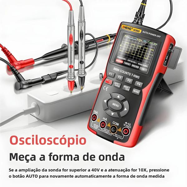 Imagem de Osciloscópio Digital Aneng AOS02 - 10MHz, 48MS/s, Armazenamento de Forma de Onda