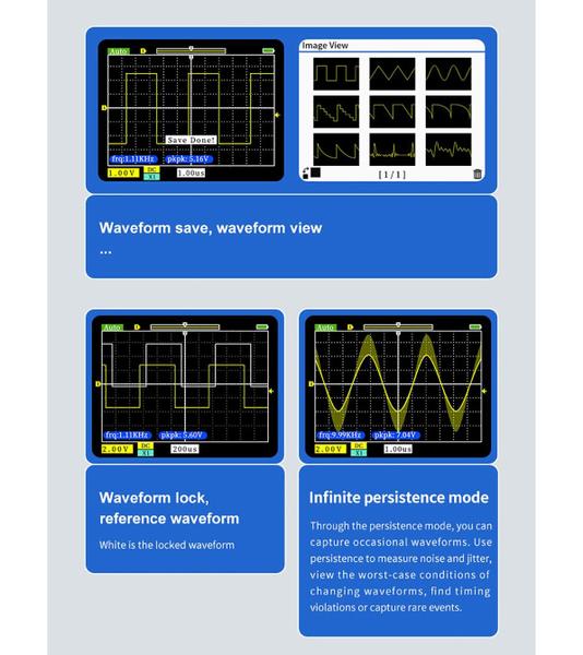 Qiilu Petit oscillomètre FNIRSI‑1C15 Oscilloscope numérique 110 MHz