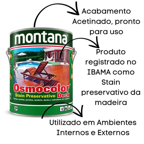 Imagem de Osmocolor montana st castanho uv deck 3,6l