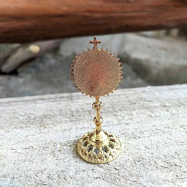 Imagem de Ostensório Miniatura Dourado Miniatura Lembrança 7cm