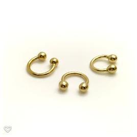 Imagem de Ouro 18k Piercing Argola Ferradura Cartilagem Tragus Orelha  F02K067