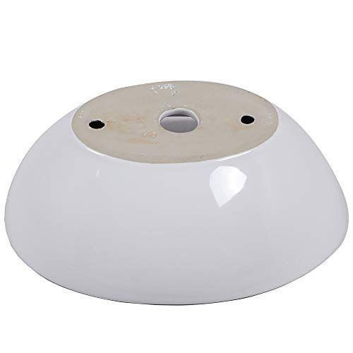 Imagem de Oval Vessle Sink - Mocoloo 16" x 13" Inch Bowl Sink Countertop Egg Shape Small Bathroom Sink White Porcelana Ceramic Vanity Bowl, Above Counter Modern Art Bsin.