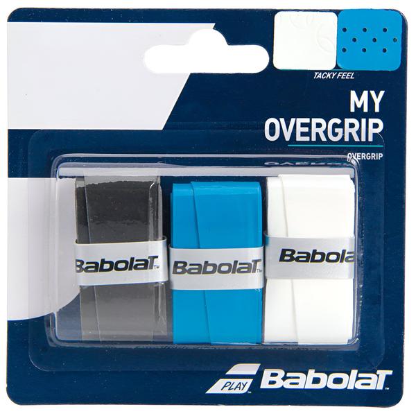 Imagem de Overgrip Babolat My Overgrip Preto Branco e Azul  3 Un