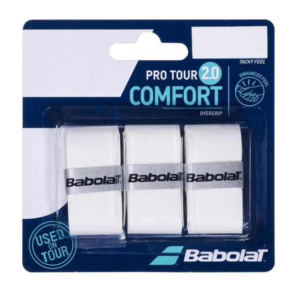 Overgrip Babolat Pro Tour Comfort 2.0 Branco Pack com 3 un. Imagem de Overgrip Babolat Pro Tour Comfort 2.0 Branco Pack com 3 un.