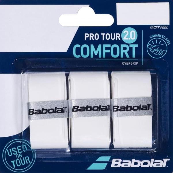 Overgrip Babolat Pro Tour Comfort 2.0 Branco Pack com 3 un. Imagem de Overgrip Babolat Pro Tour Comfort 2.0 Branco Pack com 3 un.
