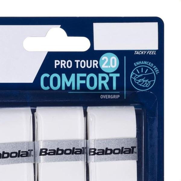 Overgrip Babolat Pro Tour Comfort 2.0 Branco Pack com 3 un. Imagem de Overgrip Babolat Pro Tour Comfort 2.0 Branco Pack com 3 un.