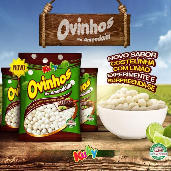 Ovinho de Amendoim Sabor Costelinha com Limão 1kg Kuky Imagem de Ovinho de Amendoim Sabor Costelinha com Limão 1kg Kuky