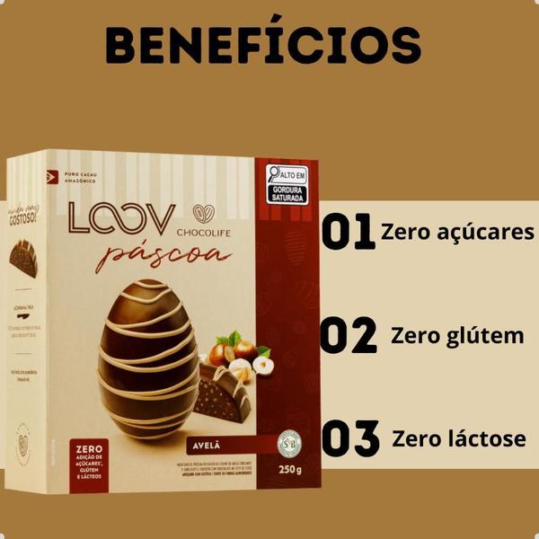 Imagem de Ovo De Páscoa Loov Puro Cacau ico 250G Chocolife Avelã