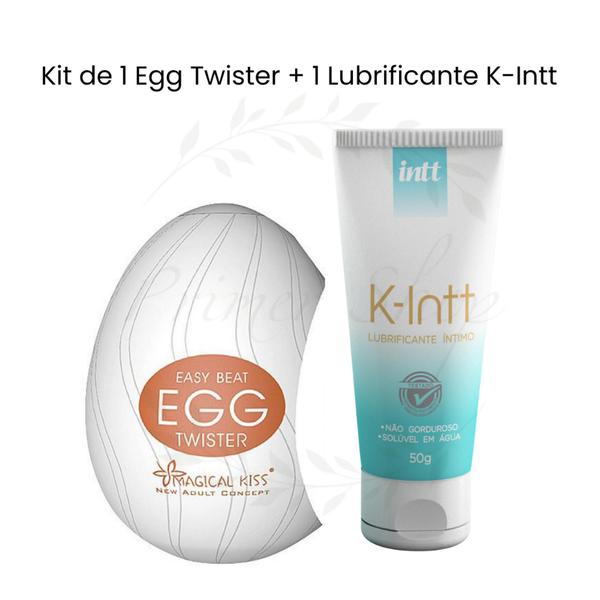 Imagem de Ovo Masturbador Masculino Easy Beat Egg Magical Kiss + K-INTT Lubrificante Íntimo á Base da Água 50G