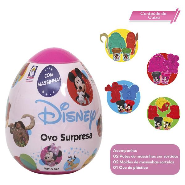 Imagem de Ovo Surpresa Disney Massinha Para Modelar Infantil 4 Itens