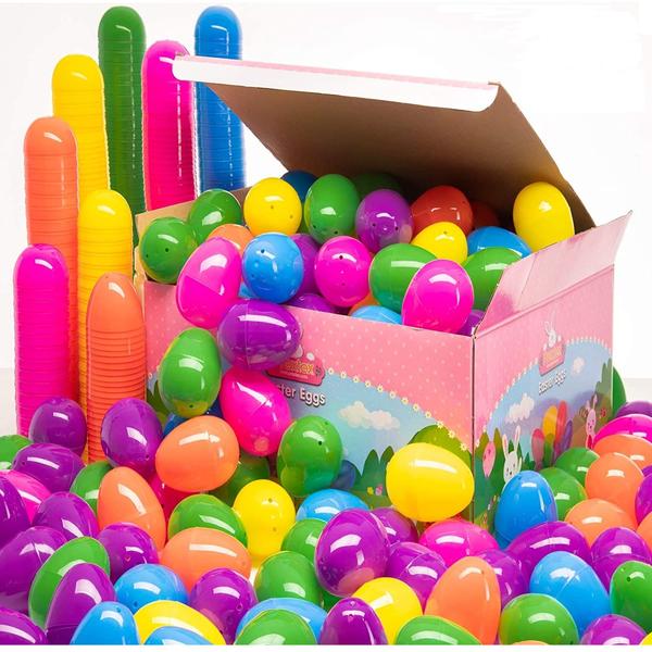 Ovos de Páscoa de plástico PREXTEX 288ct 6 cores 6,35 cm preenchíveis Imagem de Ovos de Páscoa de plástico PREXTEX 288ct 6 cores 6,35 cm preenchíveis