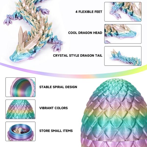 Imagem de Ovos de páscoa impressos em 3D Dragon Egg Crystal Dragon Fidget