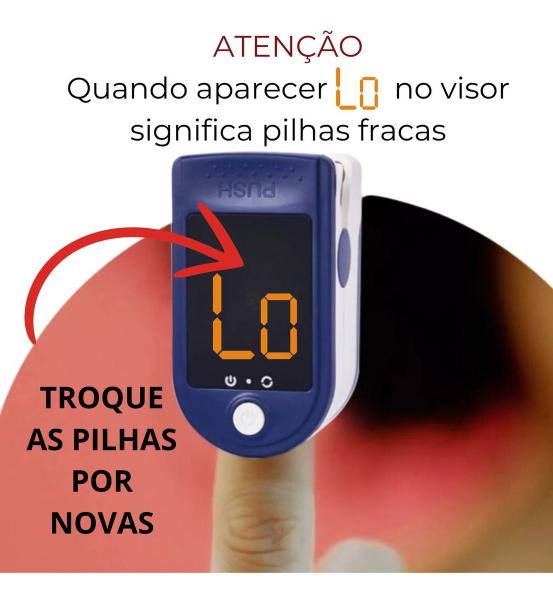 Imagem de Oxímetro de Dedo com Indicador de Bateria Fraca