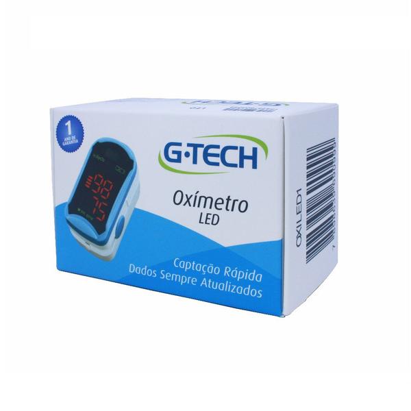 Imagem de Oxímetro Digital de Dedo Visor LED Medidor Sp02 e Bpm Detecção Rápida G-Tech