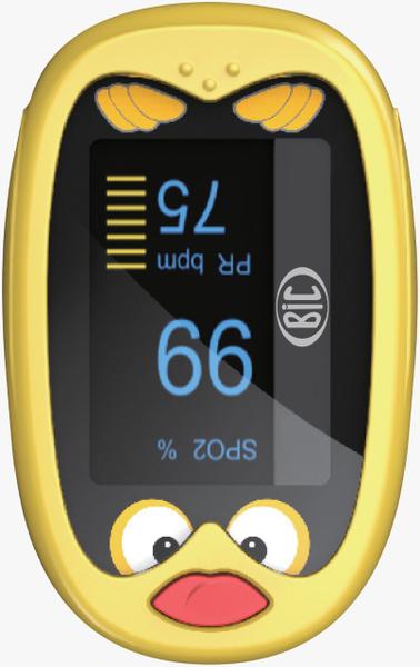 Imagem de Oxímetro Pediátrico Amarelo Com Curva Plestimográfica BIC