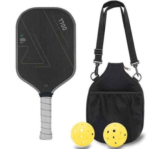 Imagem de Pá de Pickleball de Fibra de Carbono 16mm - Ponto Doce Amplo, Empunhadura Antiderrapante e Superfície Fosca