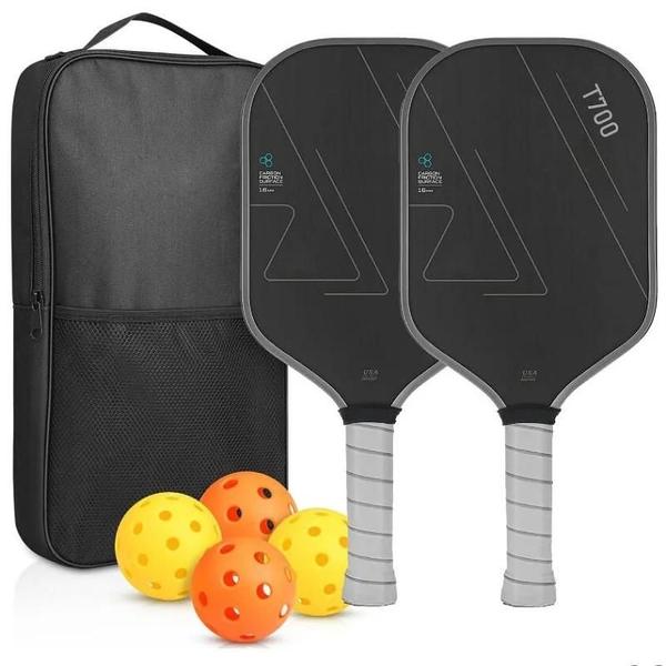 Imagem de Pá de Pickleball de Fibra de Carbono 16mm - Ponto Doce Amplo, Empunhadura Antiderrapante e Superfície Fosca