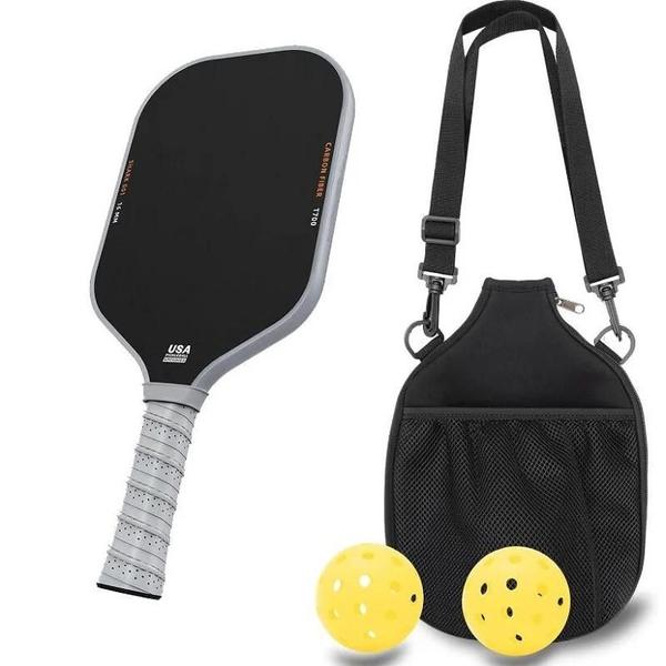 Imagem de Pá de Pickleball de Fibra de Carbono 16mm - Ponto Doce Amplo, Empunhadura Antiderrapante e Superfície Fosca